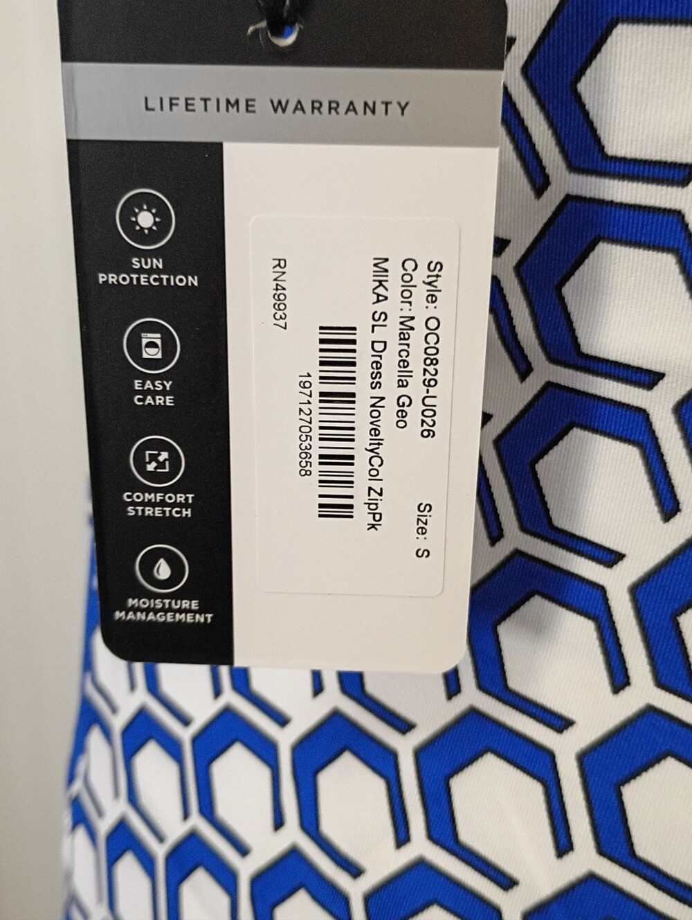 NWT Tail Mika Golf Dress Blue White Geometric Print Size Small - Picture 10 of 13